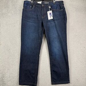 Izod Sport Flex Mens Slim Jeans 38X30 Blue Distressed Performance Stretch NEW